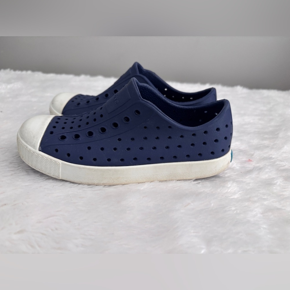 Native Kids Navy Slip-On Rubber Sneakers Size 12